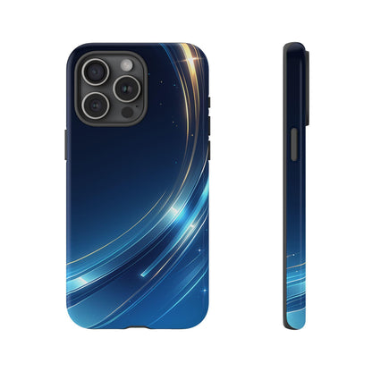 Blue Metallic Curved Wave