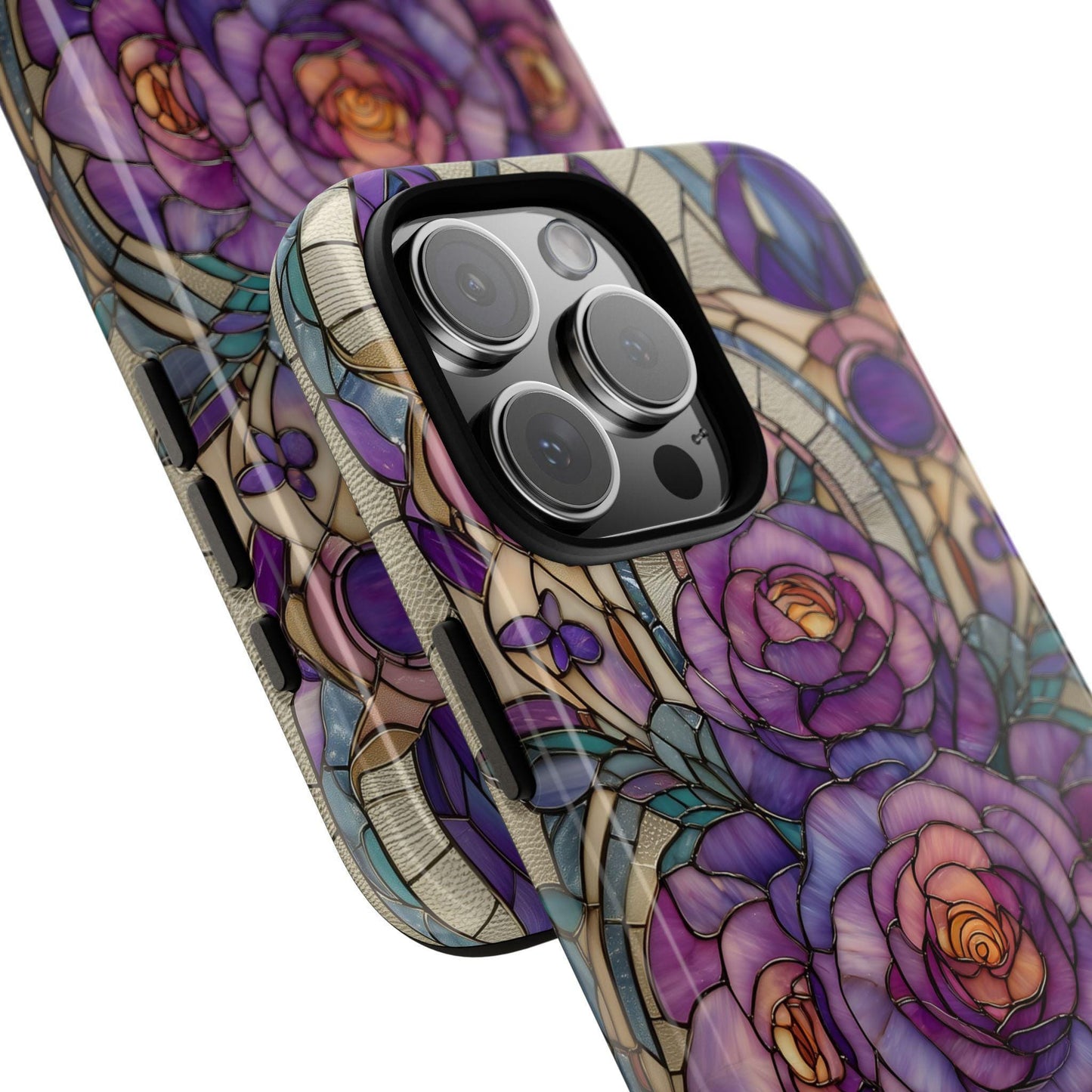 Lavender Roses Stained Glass