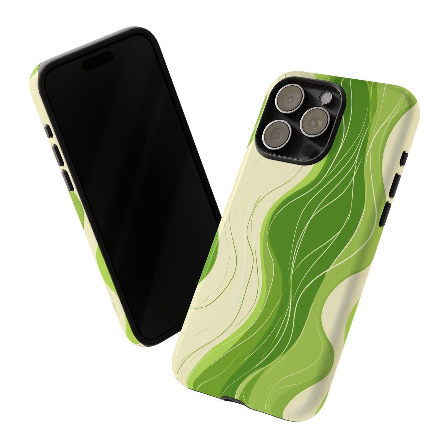 Lime Green Wavy Line Pattern