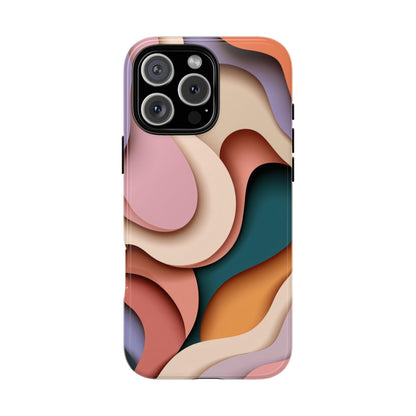 Pink Beige Abstract Wavy Pattern