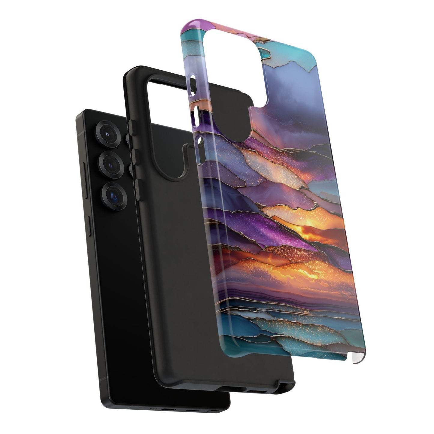 Serene Lavender Sunset Glass Layers