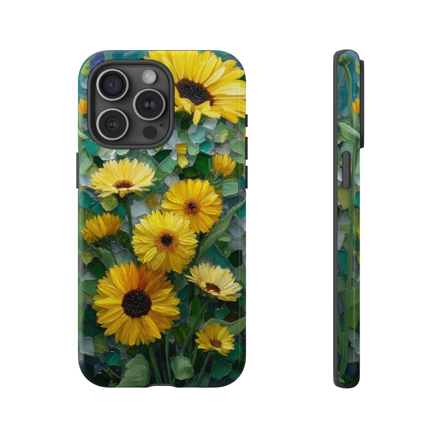 Vibrant Sunflowers Stained Glass