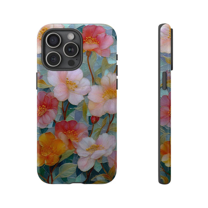 Pastel Pink Flowers Stained Glass