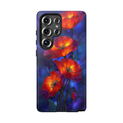 Red Poppy Flower Stained Glass