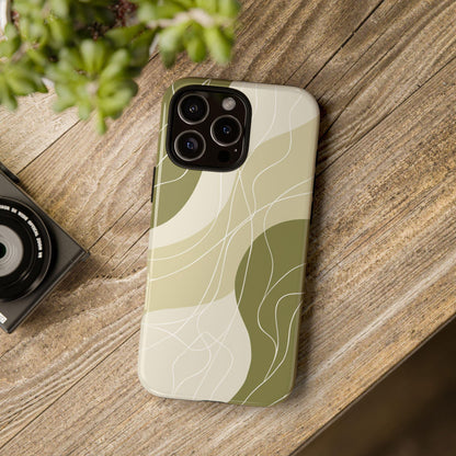 Sage Green Contour Wave Lines