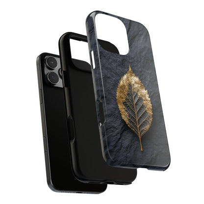 Gold Foil Leaf Dark Charcoal