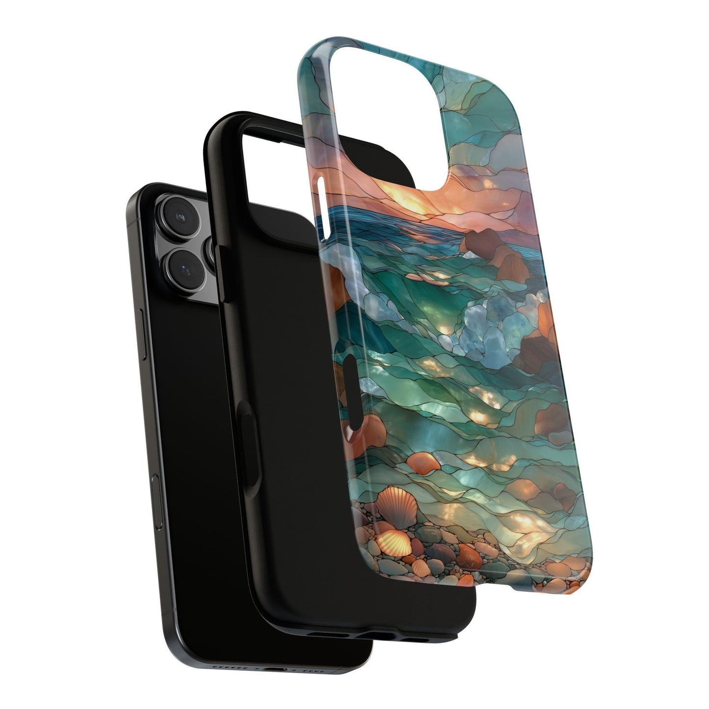 Stained Glass Rocky Beach