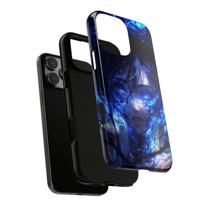 Neon Blue Anime Cyber Girl