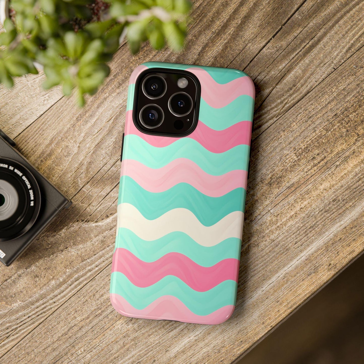 Zig Zag Pink Mint Lines