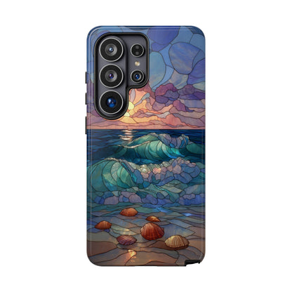 Lavender Beach Stained Glass Waves