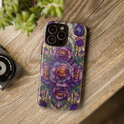 Lavender Roses Stained Glass
