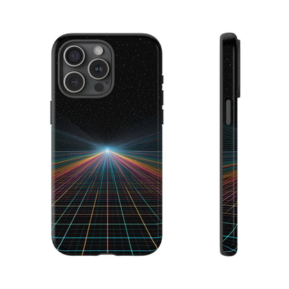 Neon Lines Warp Grid Converging
