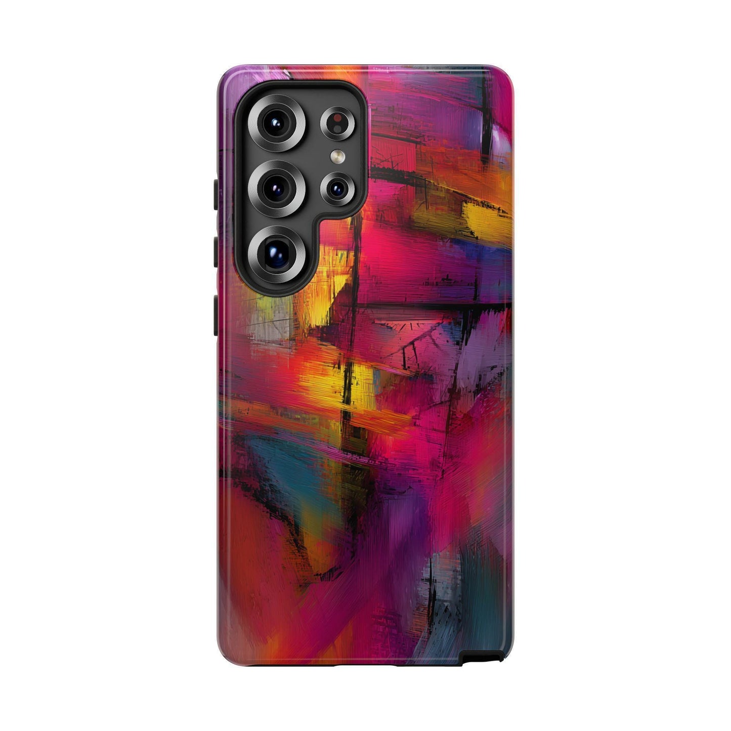 Chaotic Love Abstract Magenta Paint Art