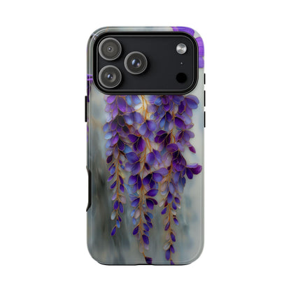 Wisteria Purple Flower Silver Stained Glass