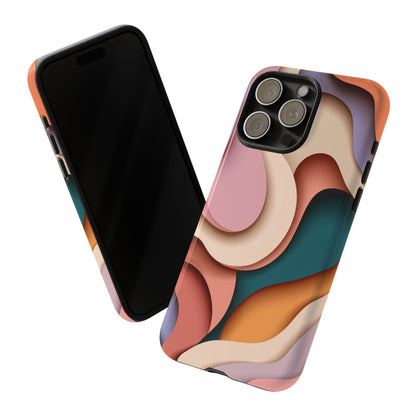 Pink Beige Abstract Wavy Pattern