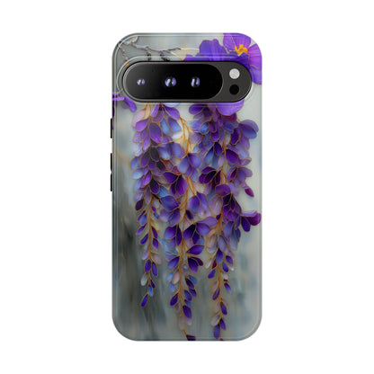 Wisteria Purple Flower Silver Stained Glass