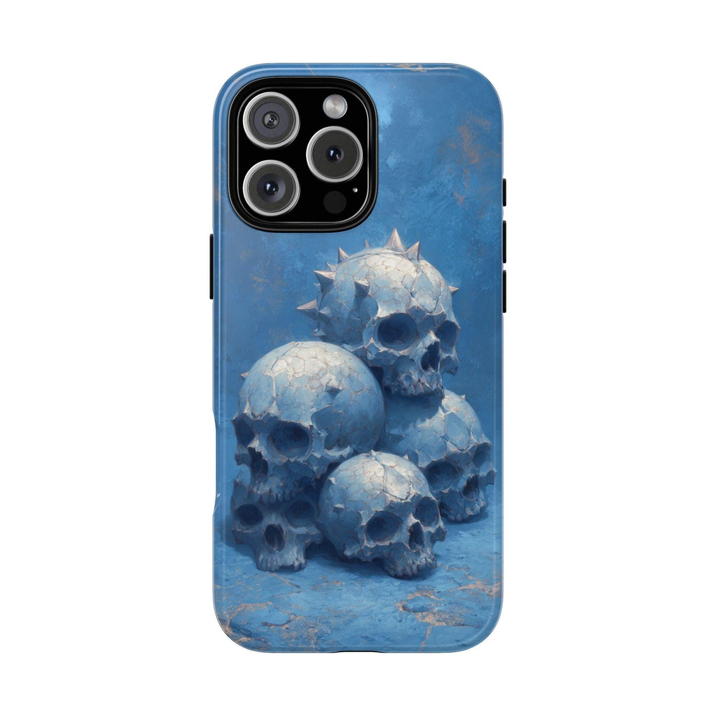 Skull Blue Spikey Gothic