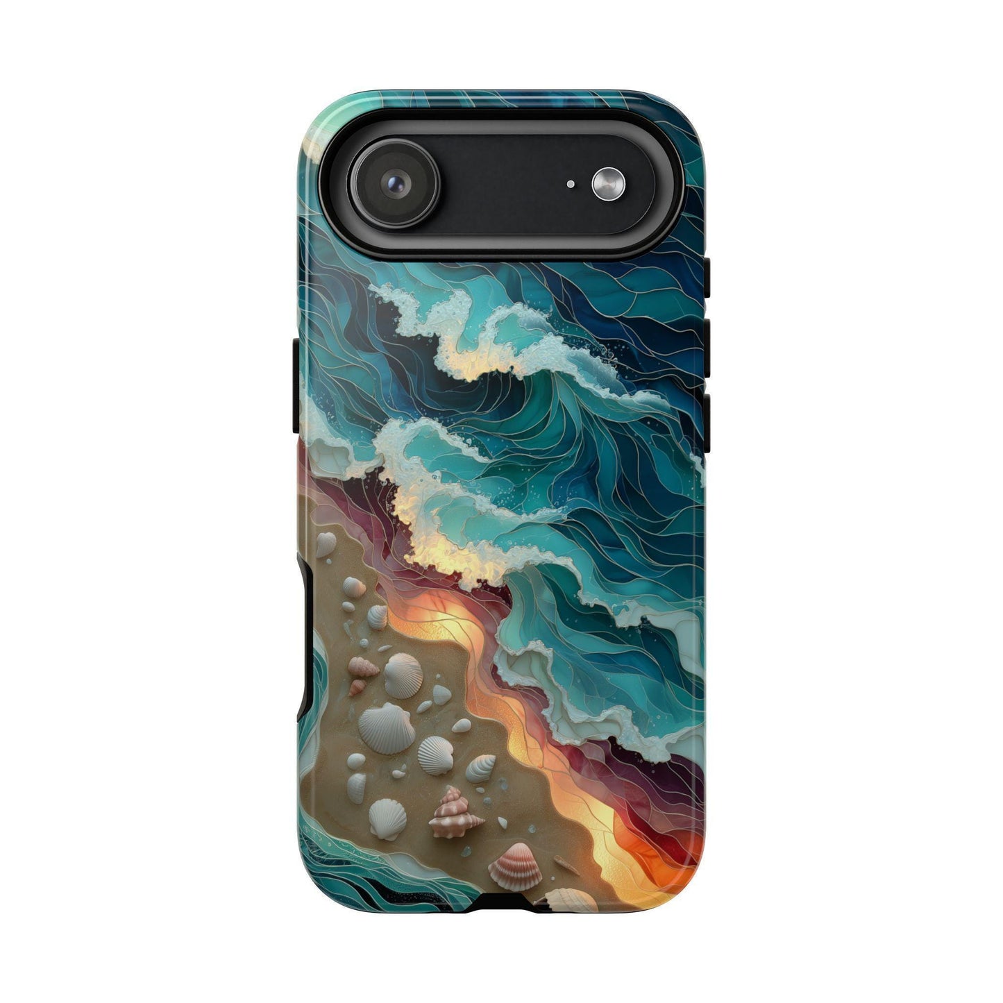Sea Waves Stained Glass Shells