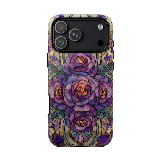 Lavender Roses Stained Glass