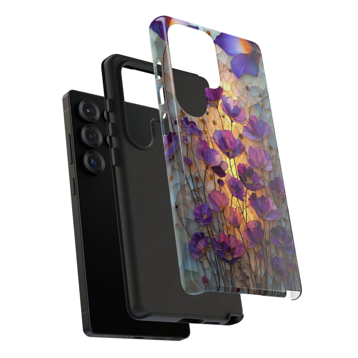 Wildflowers Purple Floral Stained Glass