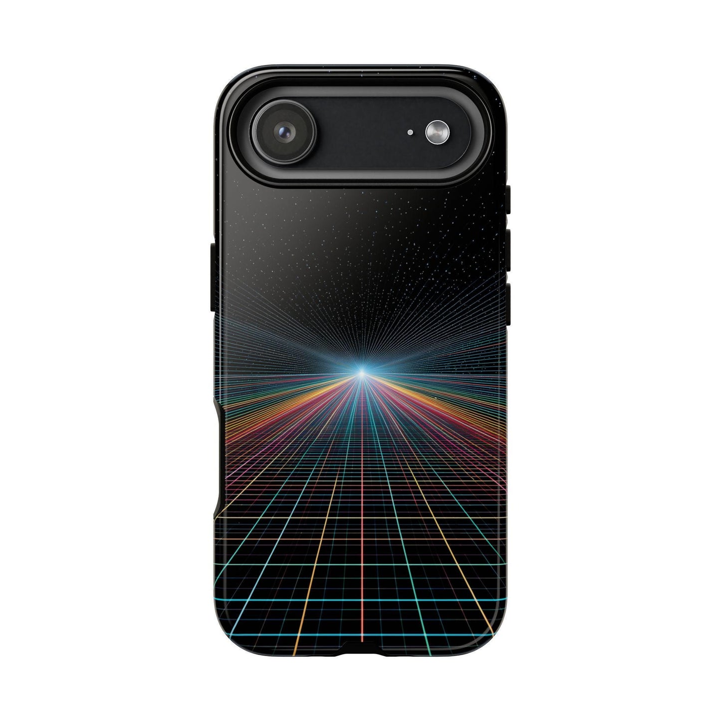 Neon Lines Warp Grid Converging