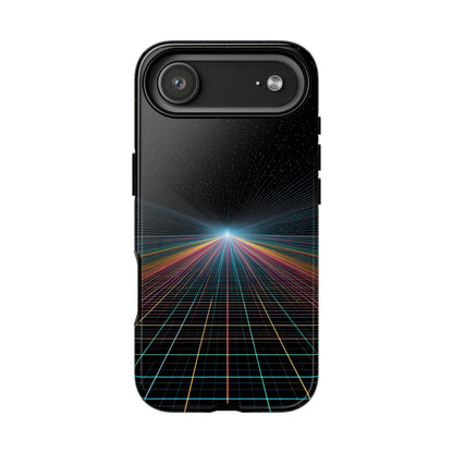 Neon Lines Warp Grid Converging