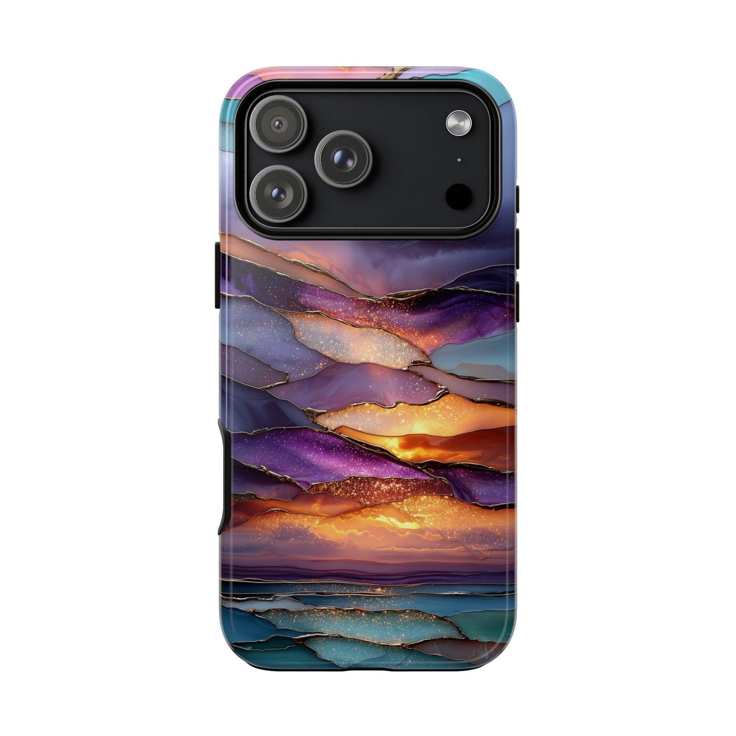Serene Lavender Sunset Glass Layers