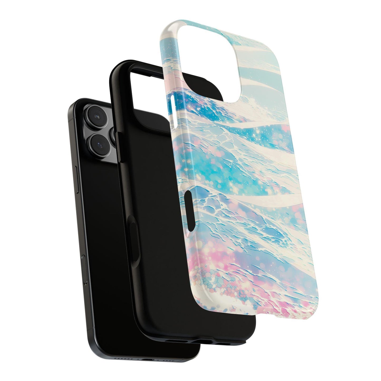 Pastel Ocean Waves Teal Pink