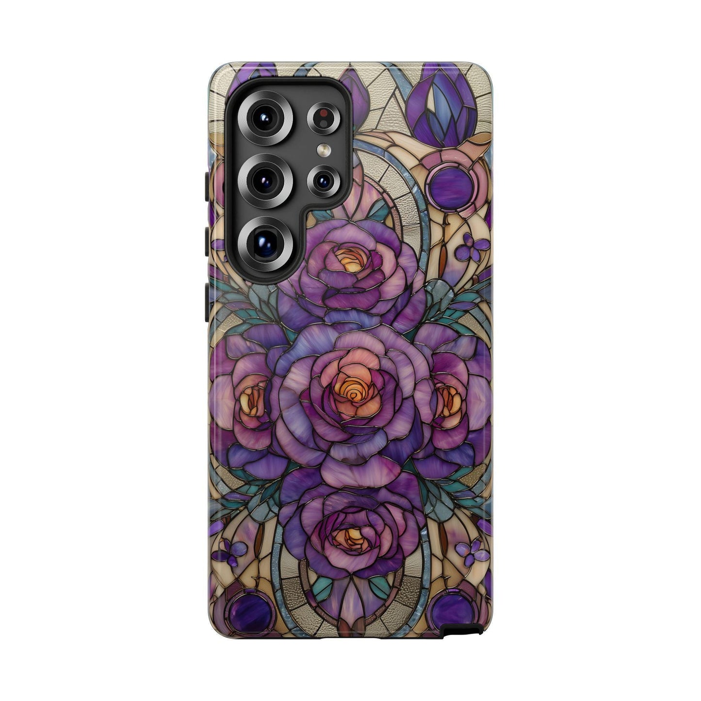 Lavender Roses Stained Glass