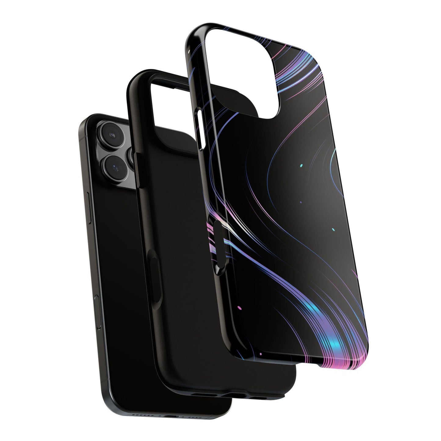 Sleek Iridescent Wave Black