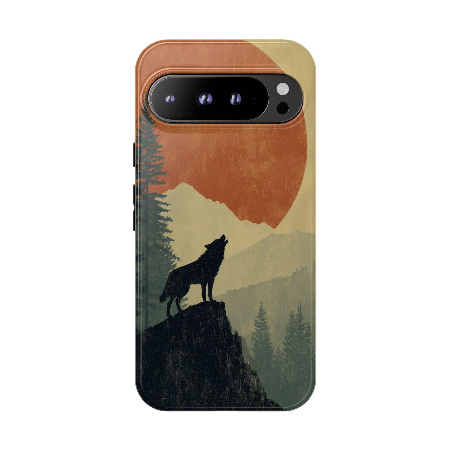 Wolf Howling Silhouette Wilderness