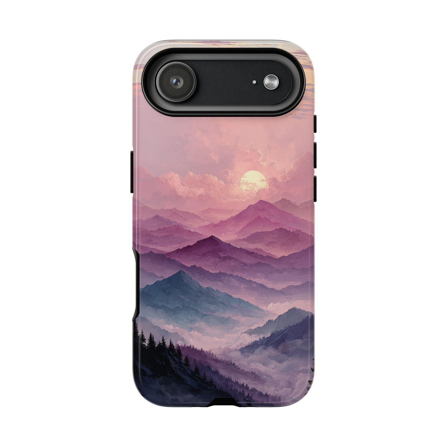 Watercolor Purple Mountains Pastel