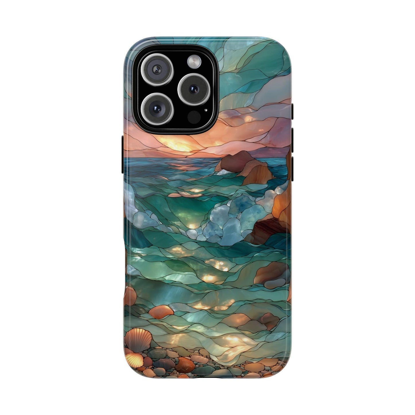 Stained Glass Rocky Beach