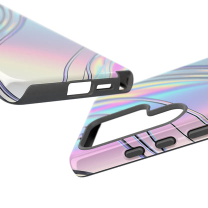 Sleek Iridescent Silver Waves
