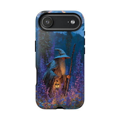Wizard Walking Twilight Meadow Lantern
