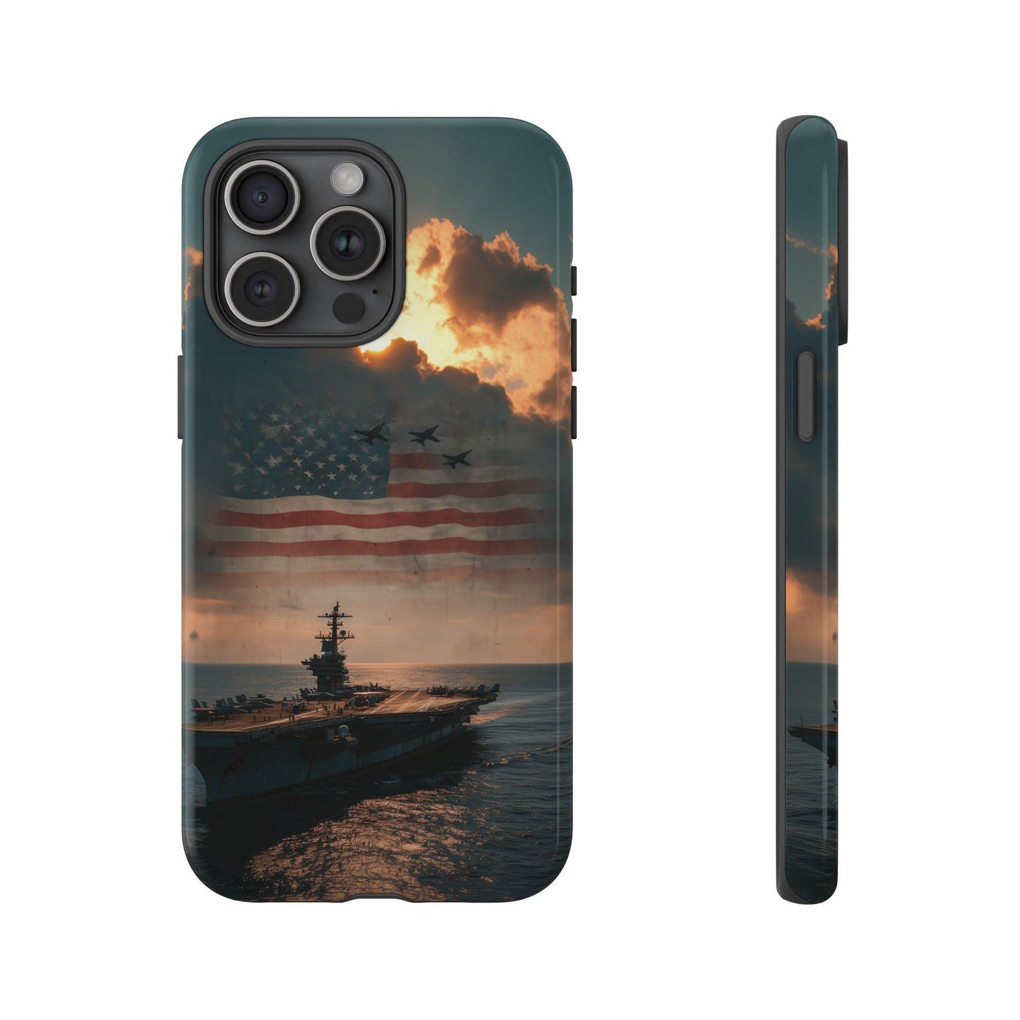 US Navy Carrier Ship American Flag