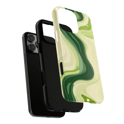 Lime Green Wavy Cream Vector