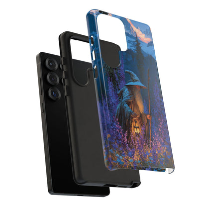 Wizard Walking Twilight Meadow Lantern