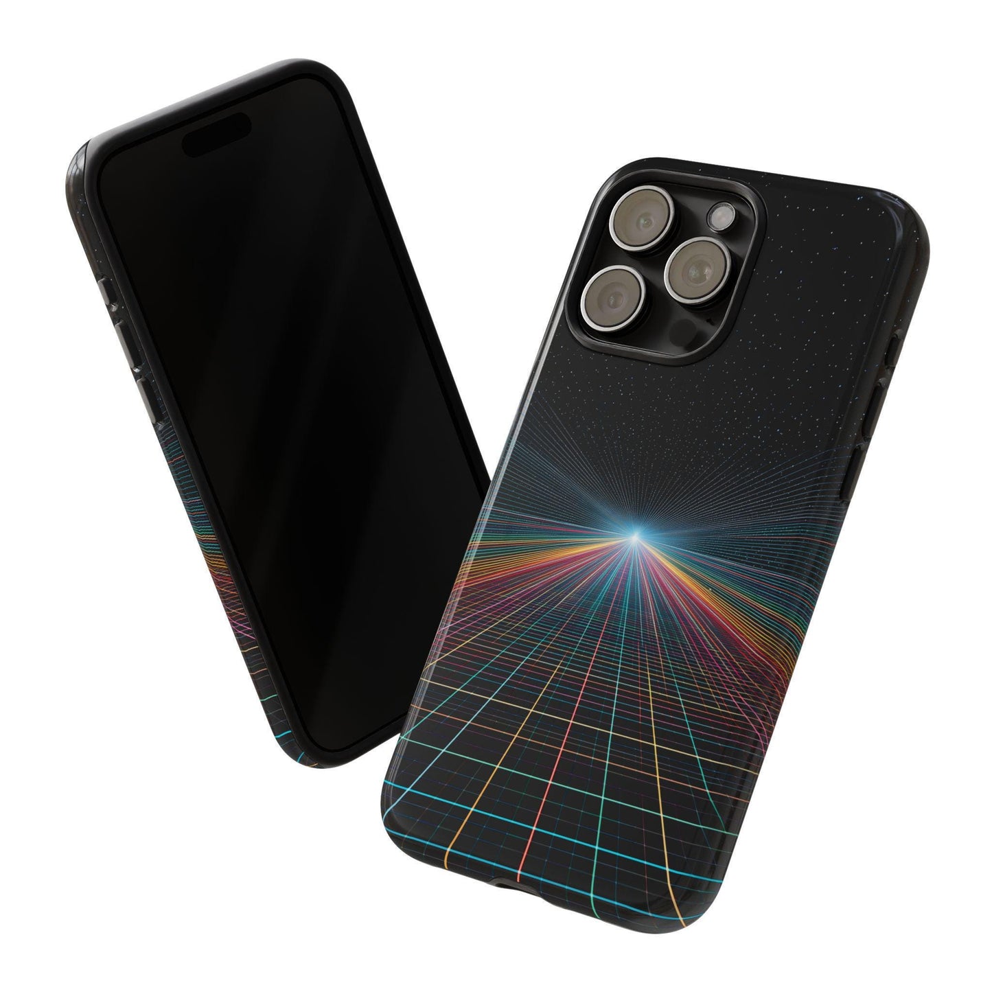 Neon Lines Warp Grid Converging