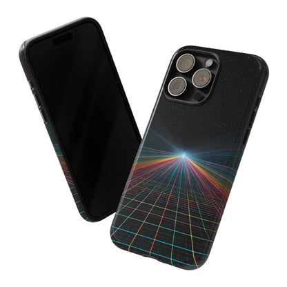 Neon Lines Warp Grid Converging