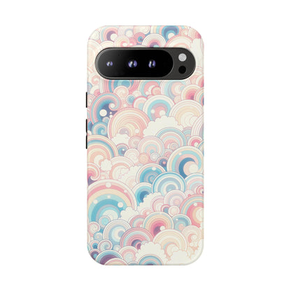 Pastel Rainbow Curve Swirls