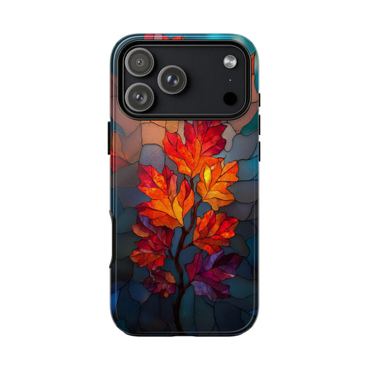 Autumn Leaves Stained Glass Orange