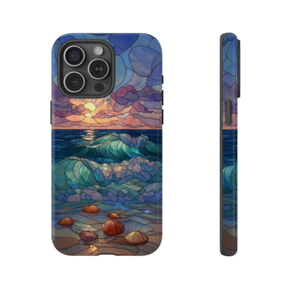 Lavender Beach Stained Glass Waves