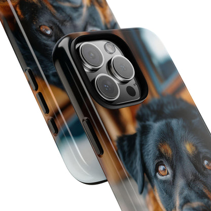 Rottweiler Dog Wooden Deck