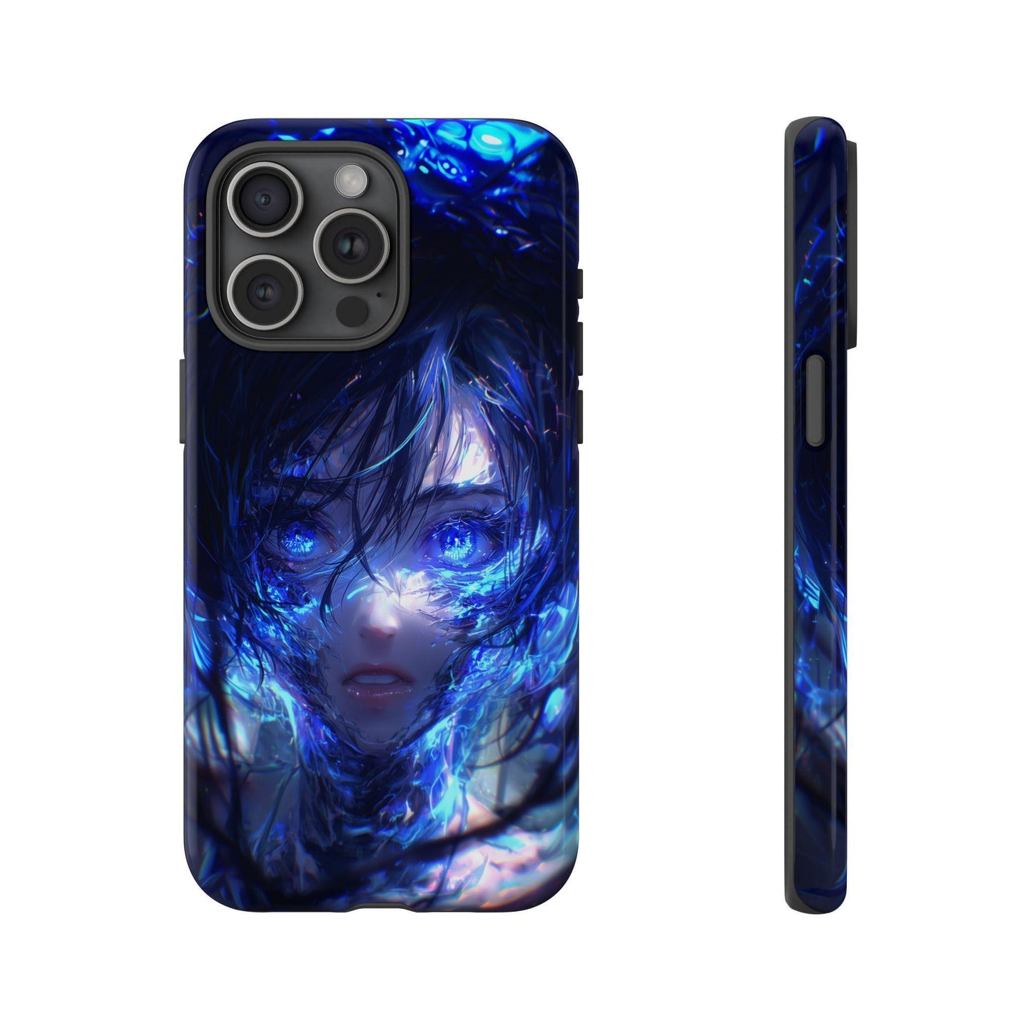 Neon Blue Anime Cyber Girl