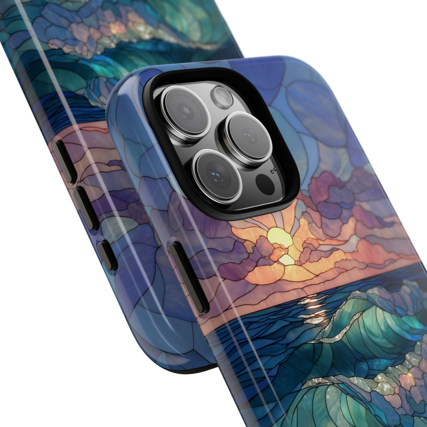 Lavender Beach Stained Glass Waves