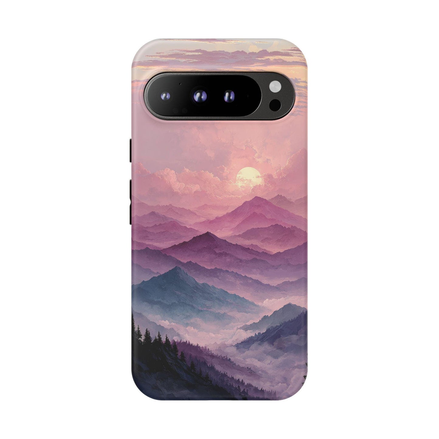 Watercolor Purple Mountains Pastel