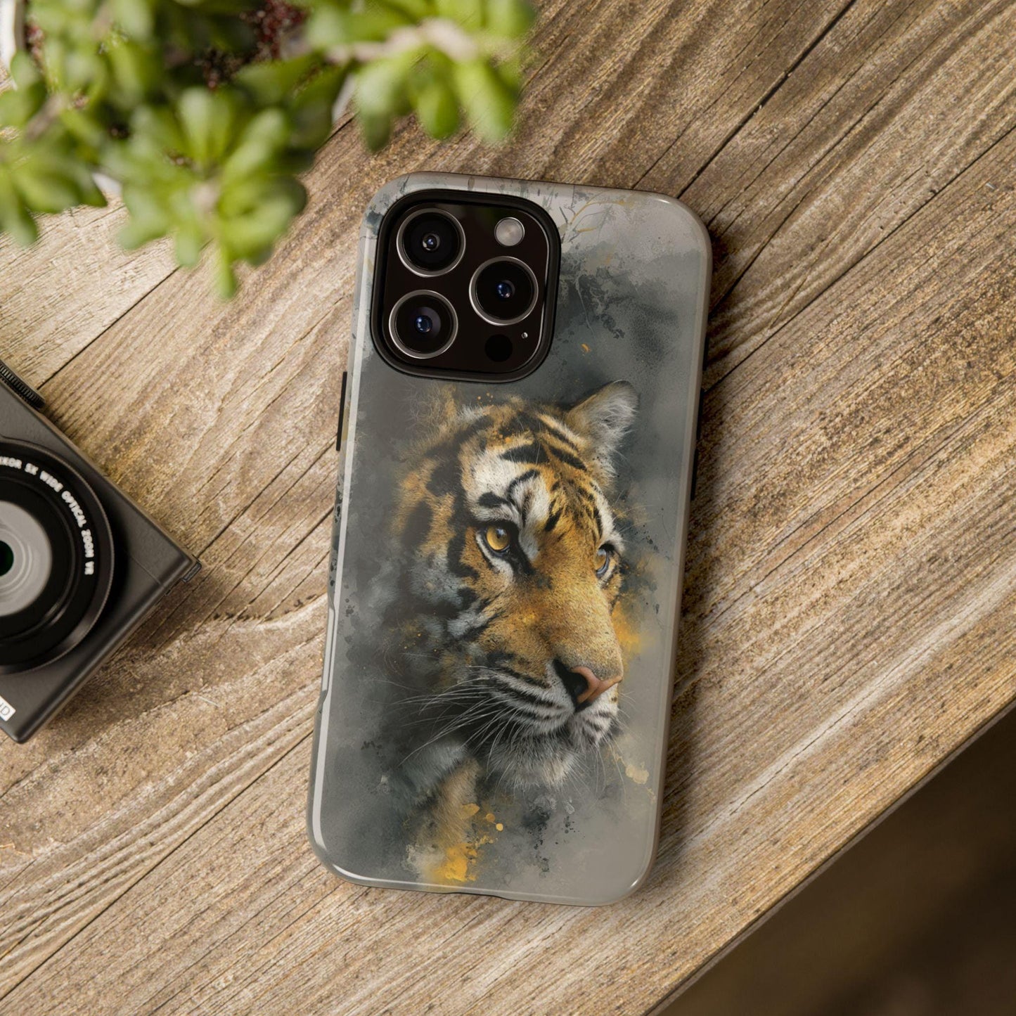Tiger Watercolor Gray