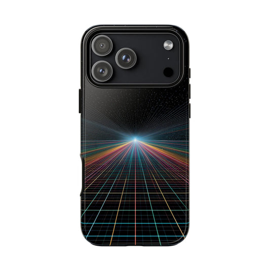 Neon Lines Warp Grid Converging