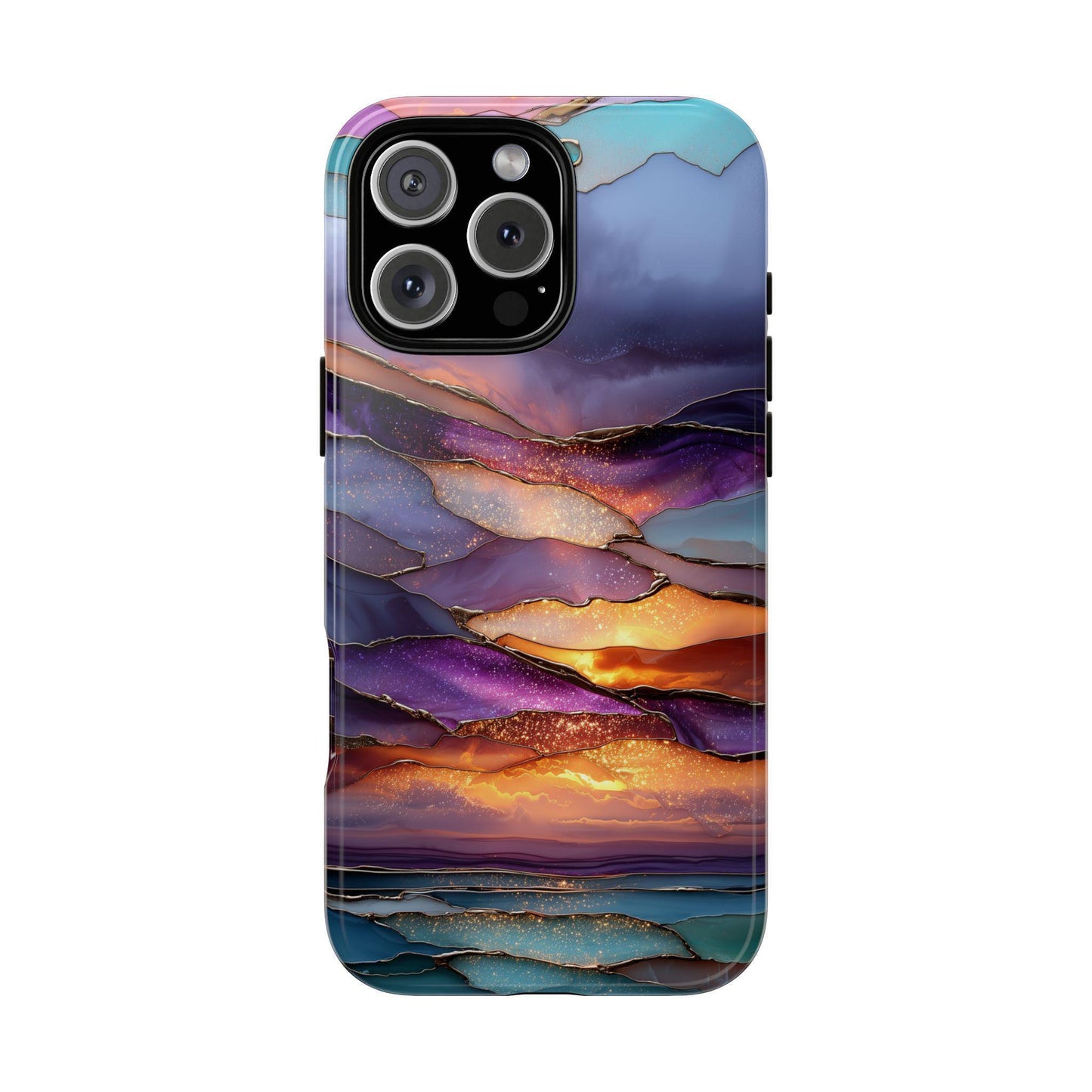 Serene Lavender Sunset Glass Layers